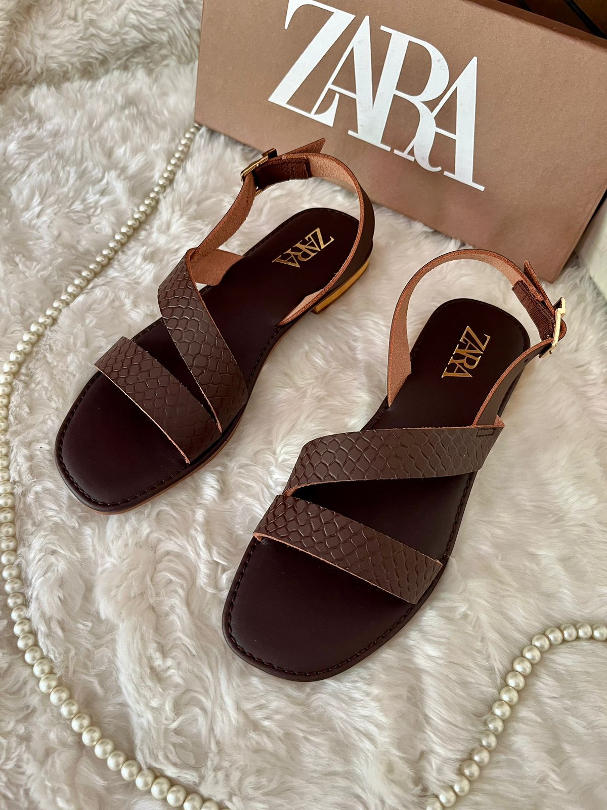 Zara tan on sale sandals